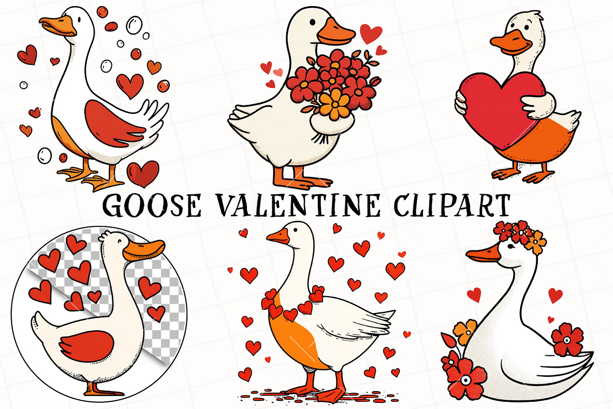 Goose Valentine Clipart, an Illustration by OK Design (Photo 2 of 6)