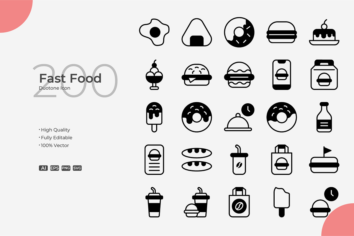 Fast Food Duotone Icons, a Duotone Icon by Bloodline
