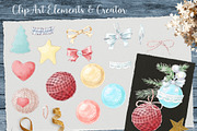 Christmas Watercolor clipart, a Decorative Illustration by Yuliya Art (Thumbnail 9 of 11)
