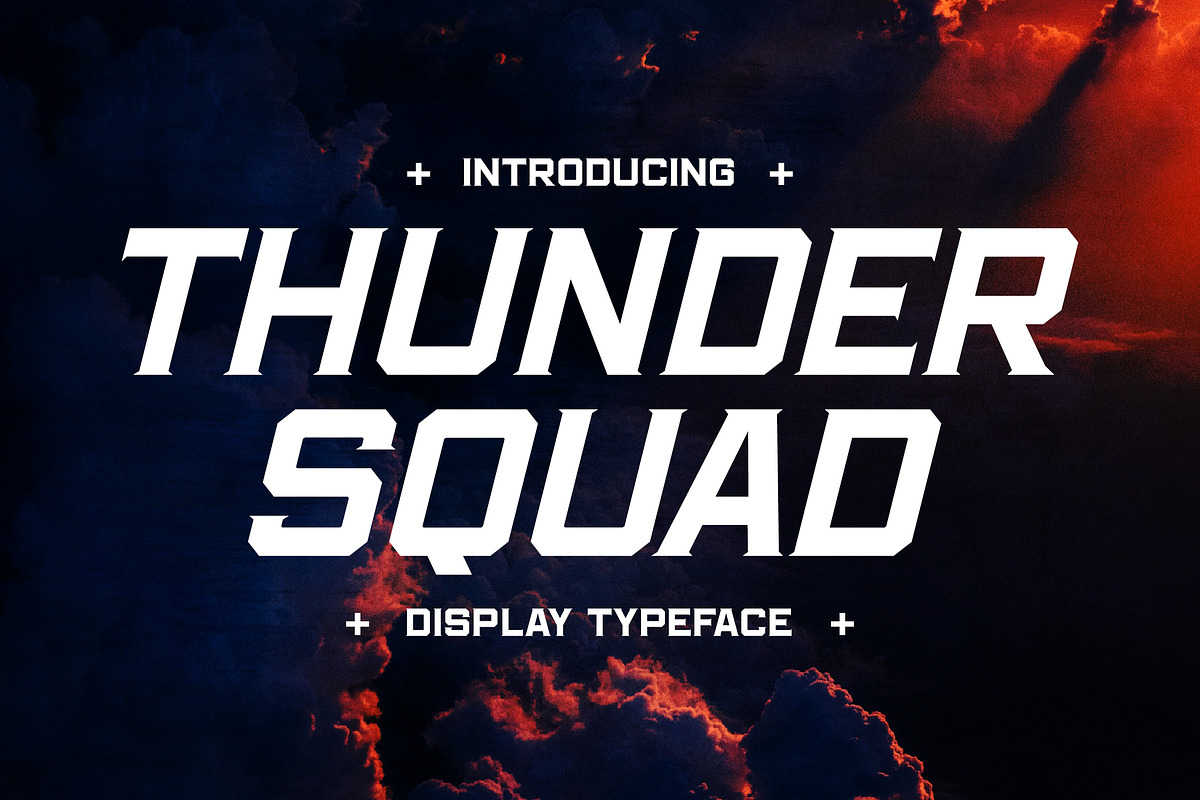 Thunder Squad DIsplay Typeface Font, a Sans Serif Font by Storytype Studio (Photo 1 of 15)