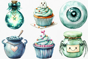 Mint Green Halloween Clipart, an Illustration by Canvas Craft (Thumbnail 4 of 8)
