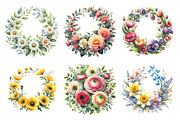 Spring Floral Wreath Bundle, an Illustration by Daily.Designs (Thumbnail 2 of 5)