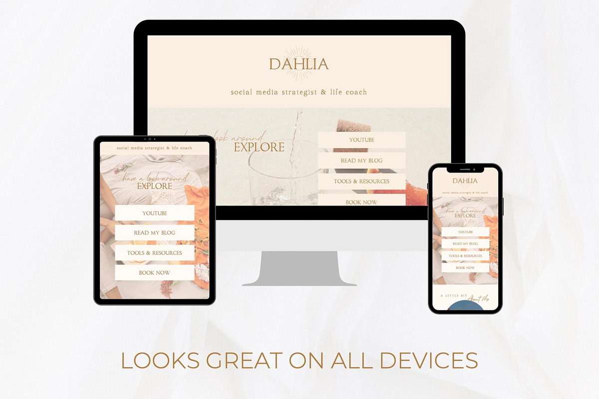 Showit Link In Bio Template, a Websites & App Template by Indigo Rain Creative (Photo 4 of 4)