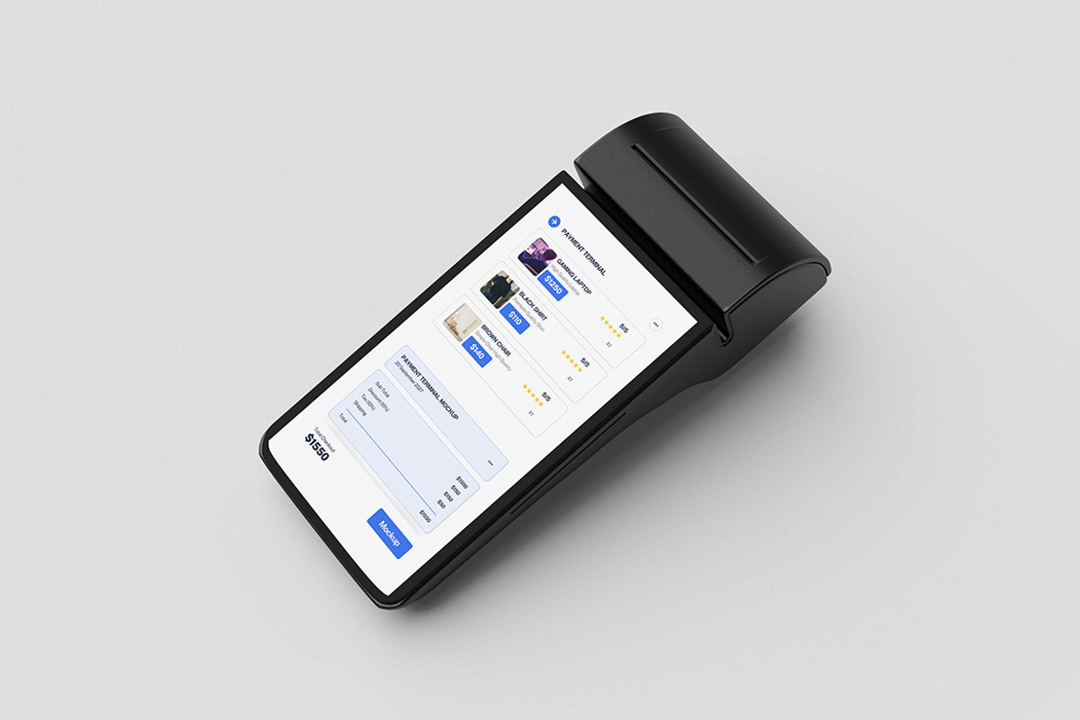 Payment Terminal Mockup, a Device Mockup by swsi-studio (Photo 3 of 5)