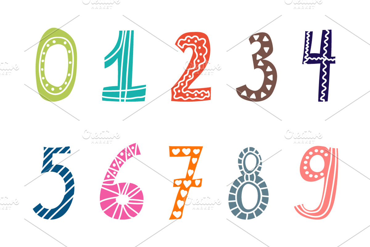 Cute Alphabet and numbers, a Decorative Illustration by Helen Sko (Photo 3 of 5)