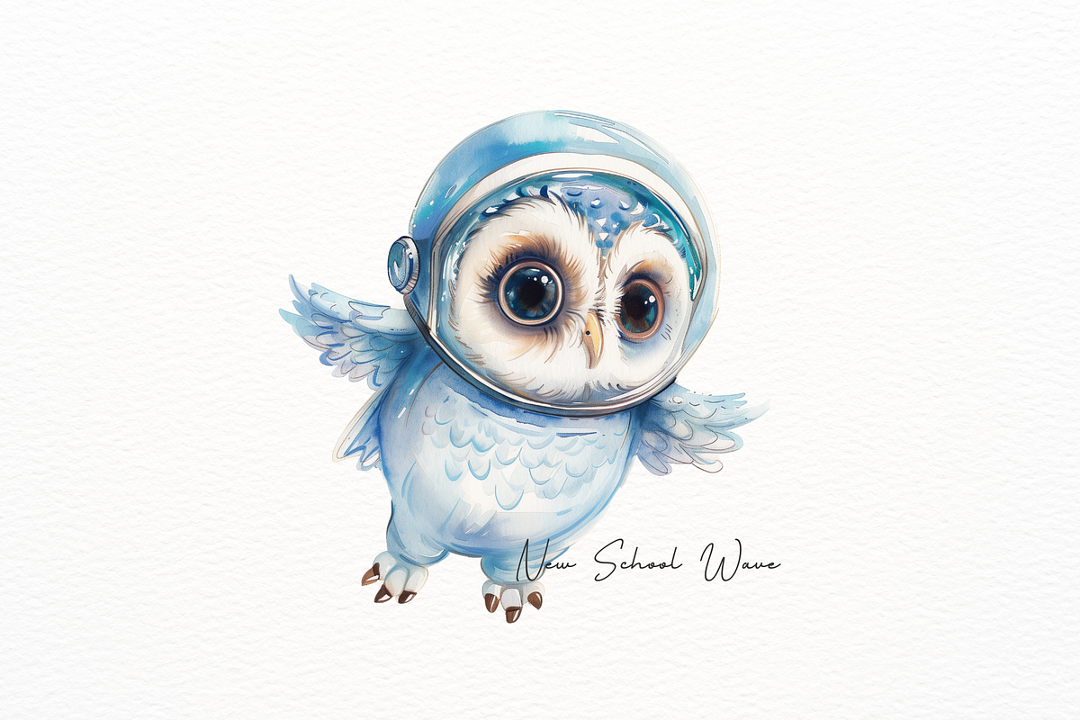 Watercolor Owl Clipart, an Animal Illustration by New-School-Wave (Photo 2 of 5)