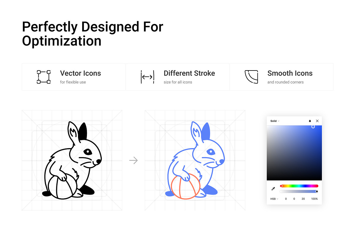 Bunny Drawing Icons, an Outline Icon by Prosymbols (Photo 3 of 5)