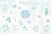 Watercolor hydrangea & eucalyptus, a Decorative Illustration by Re_Margarita_Art (Thumbnail 3 of 10)