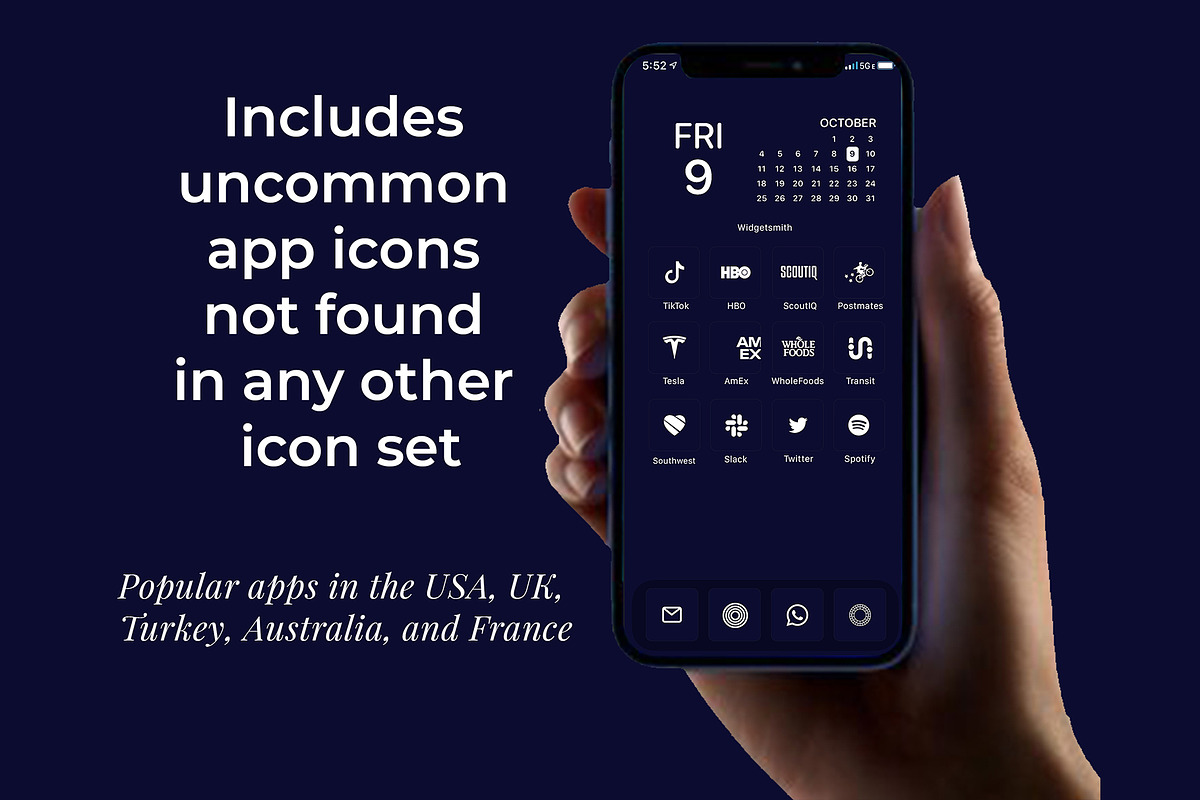300 Dark Blue Minimal iOS Icon Pack, an Icon by A Good Design Studio (Photo 2 of 5)