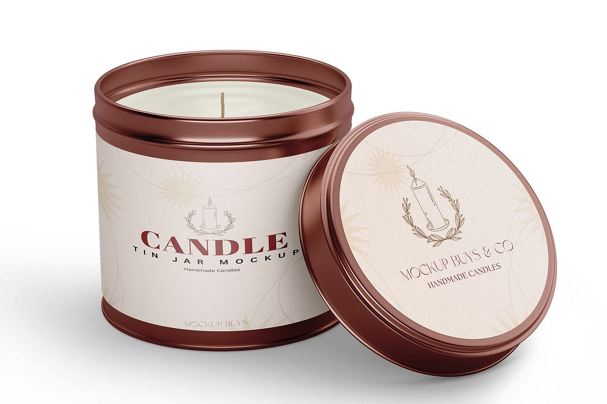 Candle Tin Jar Mockup, a Packaging Mockup by mockupbuys (Photo 4 of 5)