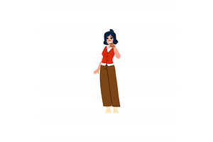 Young woman enjoying a delicious, a Person Illustration by pikepicture