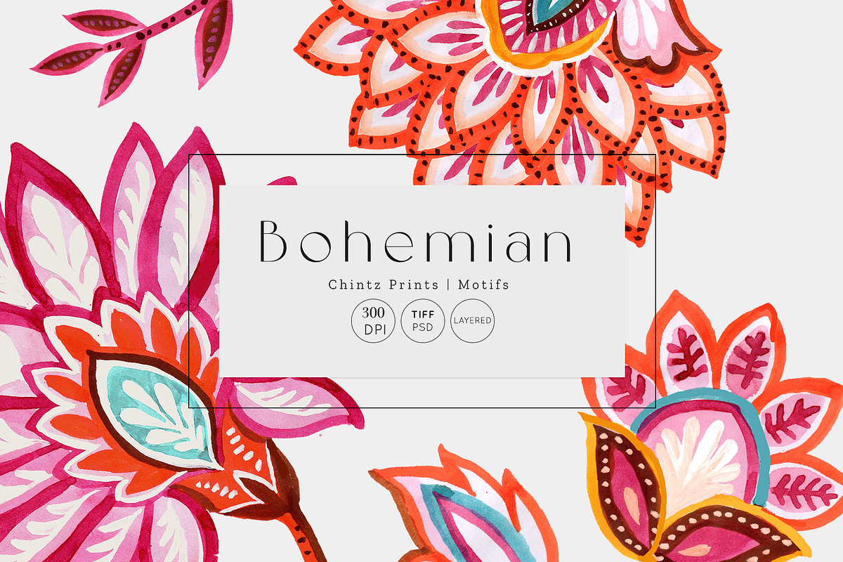 Bohemian Chintz, HandMade Watercolor, a Pattern Graphic by TSTUDIO (Photo 1 of 11)