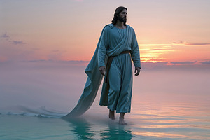 Bearded man wearing blue robe, an Illustration by wavebreak