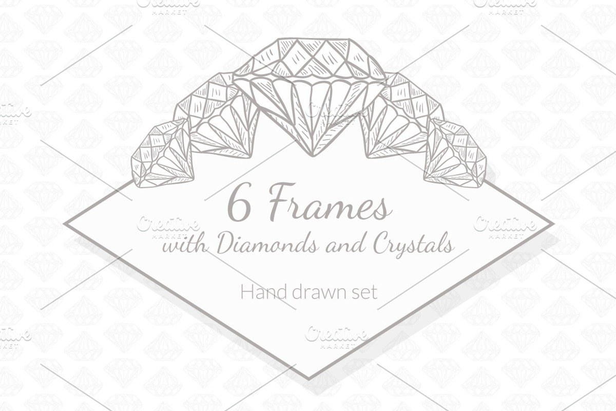 6 Frames with Diamonds and Crystals, an Object Graphic by Lianella's Shop (Photo 1 of 3)