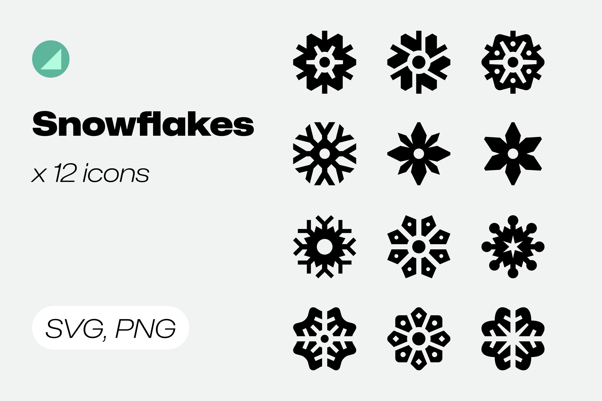12 Snowflake Icons / Basicons