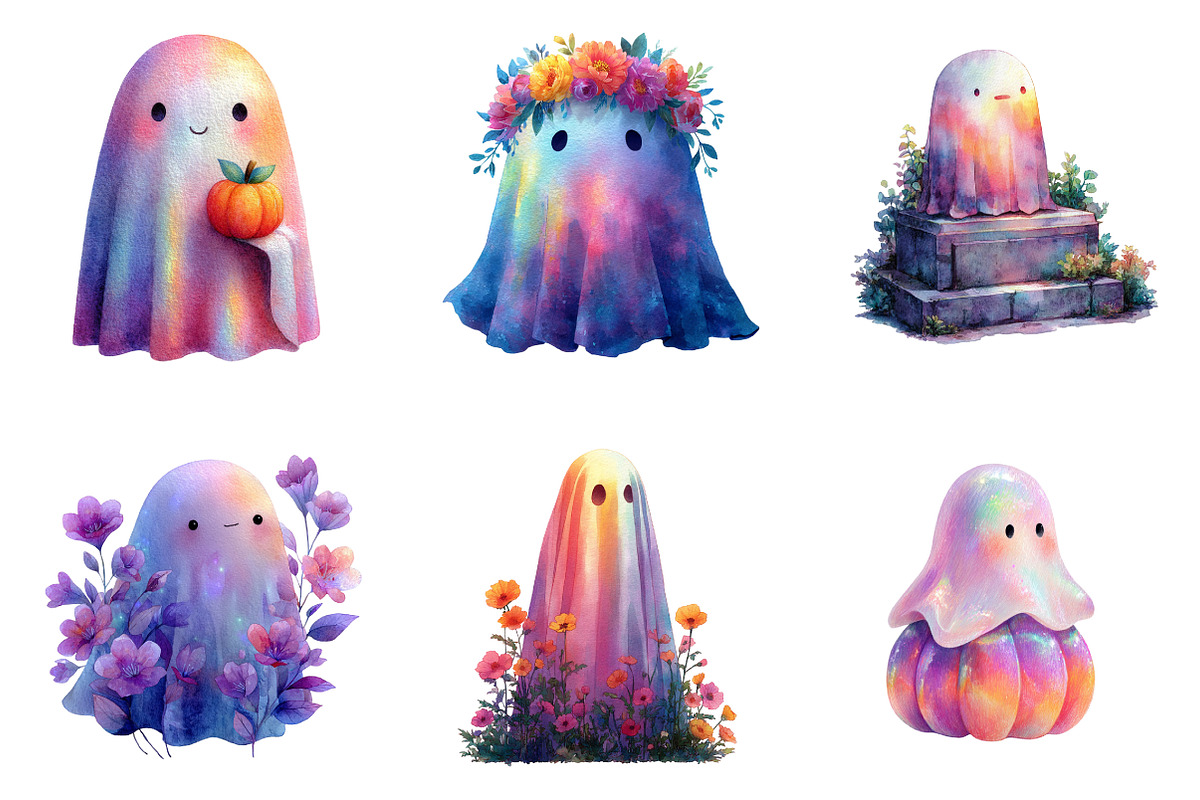 Iridescent Halloween Ghost PNG, an Illustration by SinaCreation (Photo 5 of 7)