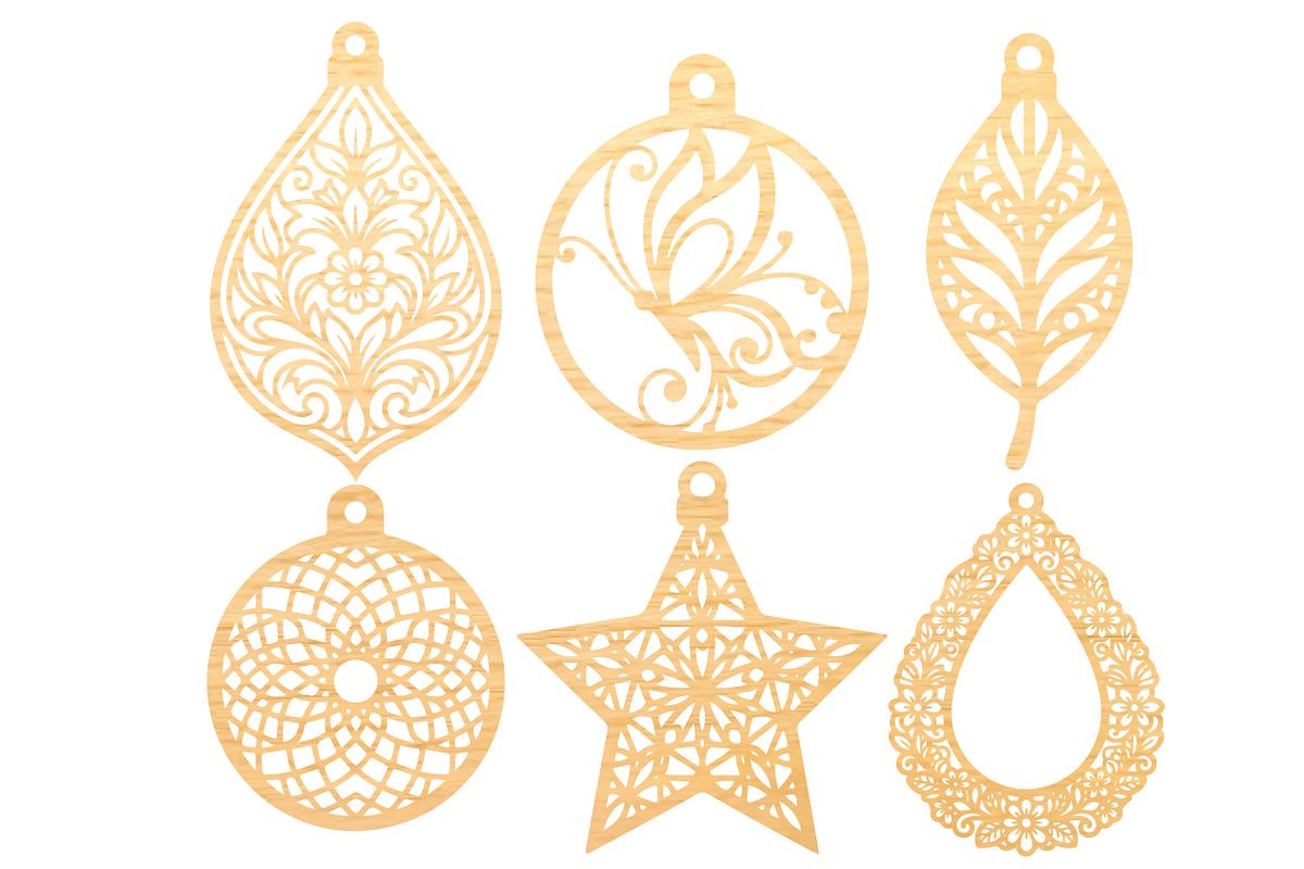 Wooden Earrings Laser Cut SVG, an Object Graphic by DreamCafeArt (Photo 4 of 6)