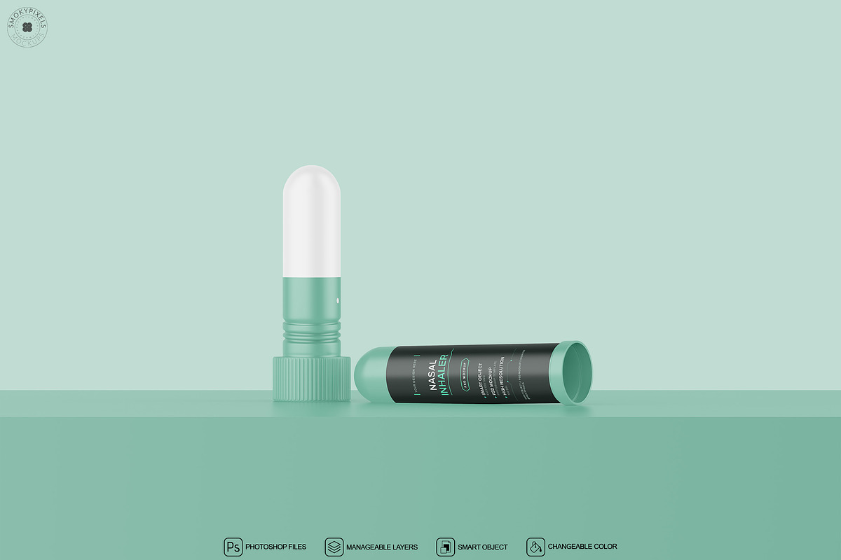 Nasal Inhaler Mockup, a Packaging Mockup by SmokyPixels (Photo 6 of 6)