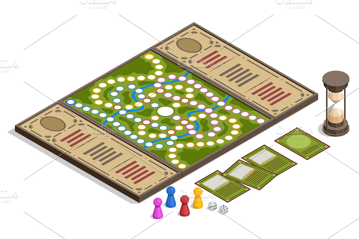 Classic board game. Isometric, an Illustration by Golden Sikorka