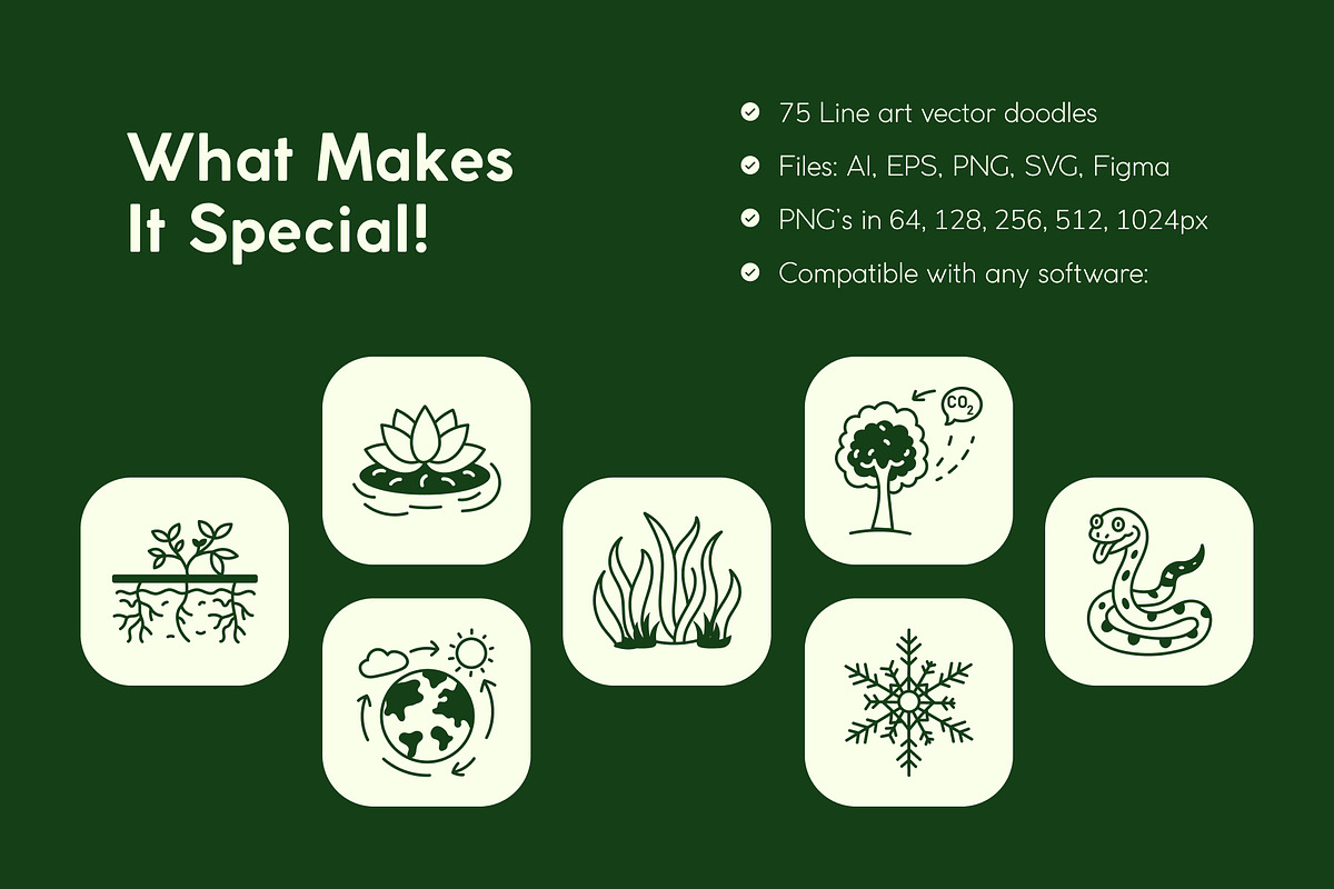 Nature Doodle Icon Set, an Outline Icon by Vectors Market (Photo 2 of 8)