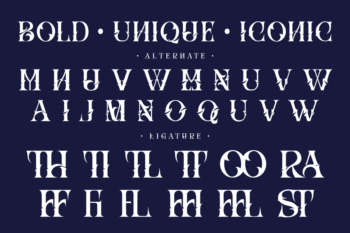 Hizba – Luxury Ornamental Serif Font, a Serif Font by kangfont Studio (Photo 8 of 10)