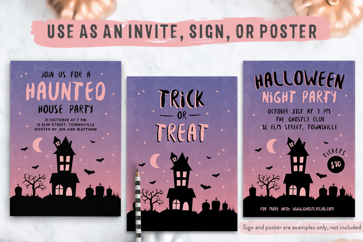 Halloween Invitation - Haunted House, an Invitation Template by ClementineCreative (Photo 4 of 6)