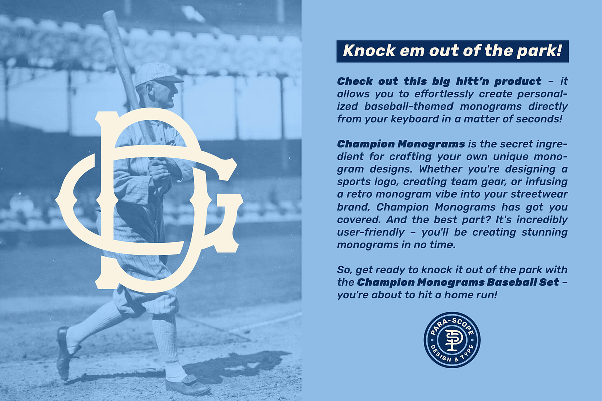 Retro-Era Baseball Serif Style 2, a Symbol Font by Para-Scope Design (Photo 2 of 8)