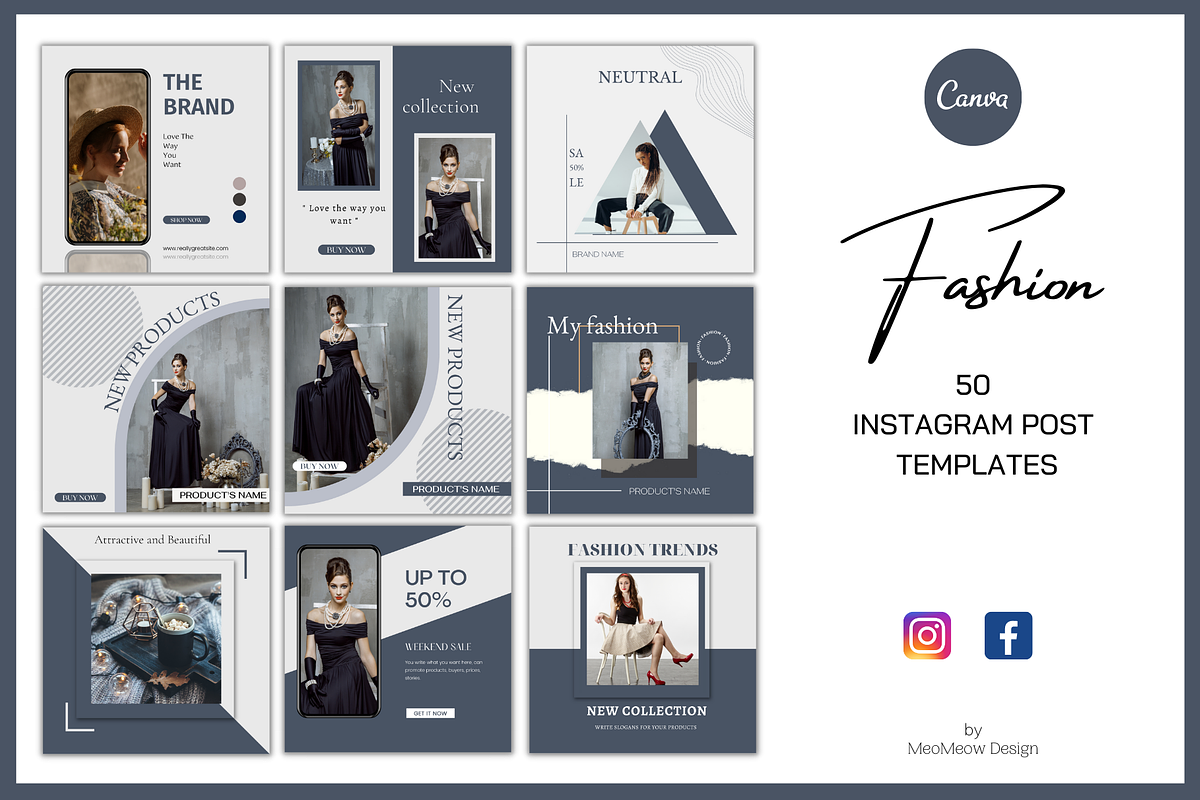 Fashion Social Media Pack, a Social Media Template by Meoww_Design (Photo 1 of 6)