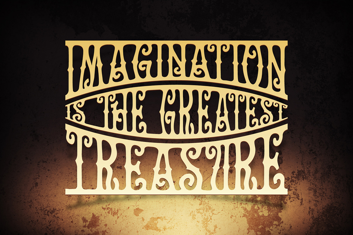 Golden Treasure font & template preview 2