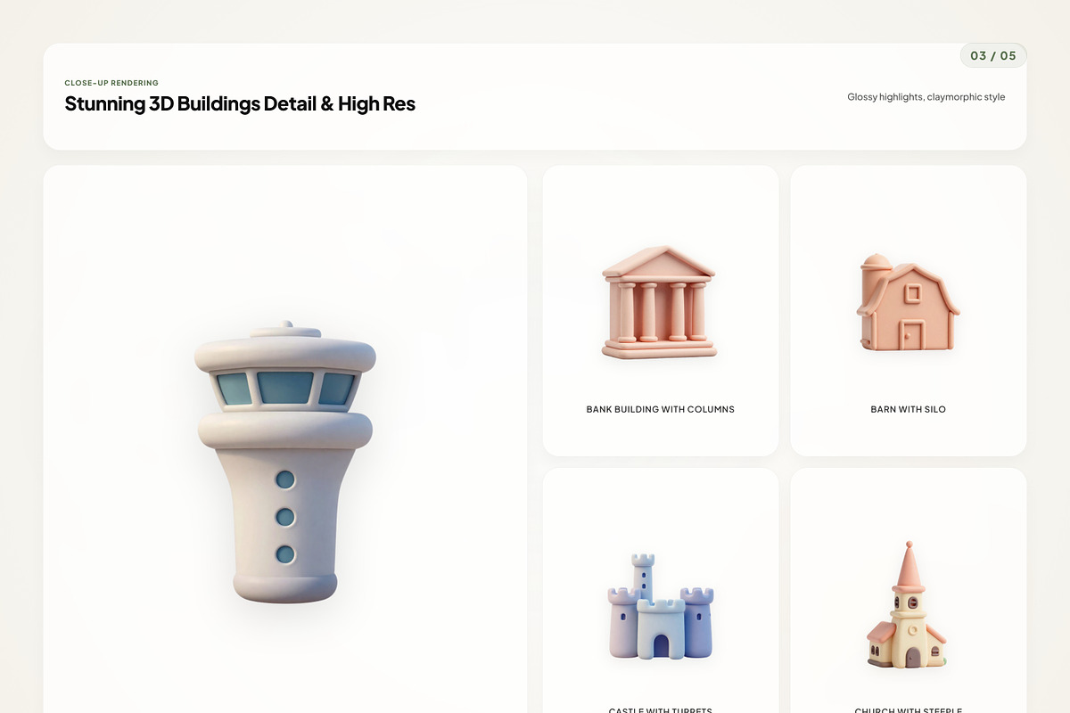 3D Building Icons, an Emoji Icon by River Visual (Photo 3 of 5)