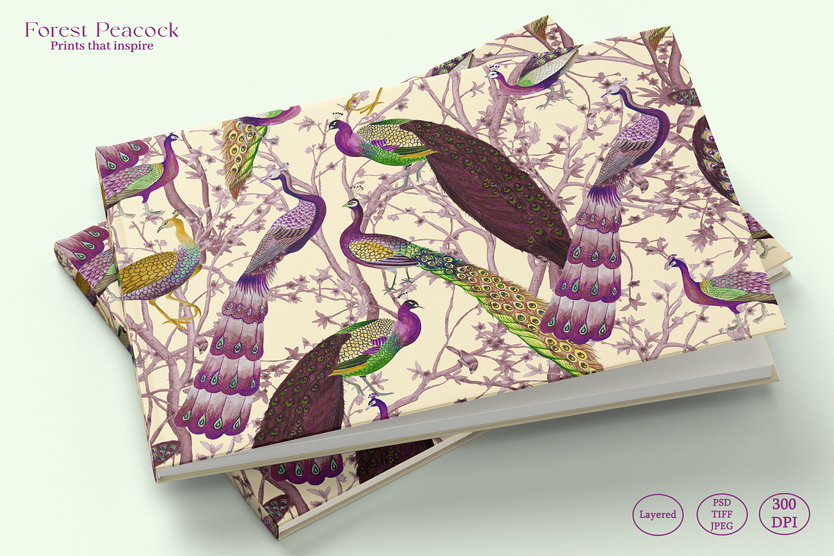 Forest Peacock Prints & Patterns, a Pattern Graphic by GND ART STUDIO (Photo 4 of 8)