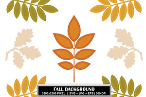 Autumn Oak Leaves Botanical Vector