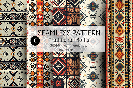 Ethnic Seamless Patterns Seamless
