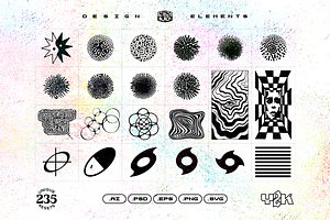 235 Y2K Shapes, Icons And Elements