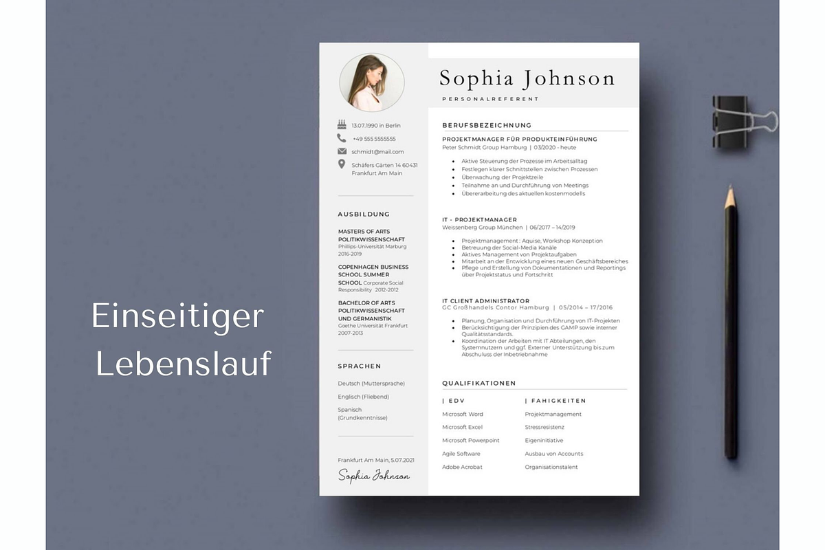 Bewerbungsvorlagen Word Lebenslauf, a Resume Template by Climbwithelevator (Photo 3 of 10)