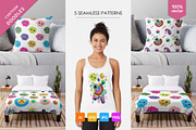 Сartoon doodles + 5 seamless pattern, an Animal Illustration by KENO Mascots (Thumbnail 7 of 7)