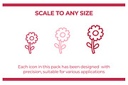 Flowers Outline Icon Pack, an Outline Icon by Tekuni (Thumbnail 10 of 12)