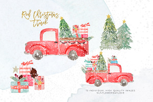 Christmas Truck Invitation Clipart