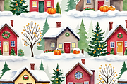 Homes Seamless Pattern, a Pattern Graphic by PLUM&FIGS (Thumbnail 5 of 6)