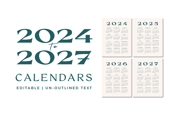 Editable Calendars 2024 to 2027 preview 4