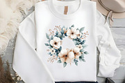 Sage Green and Ivory Flowers Clipart, an Illustration by DreamCafeArt (Thumbnail 5 of 8)