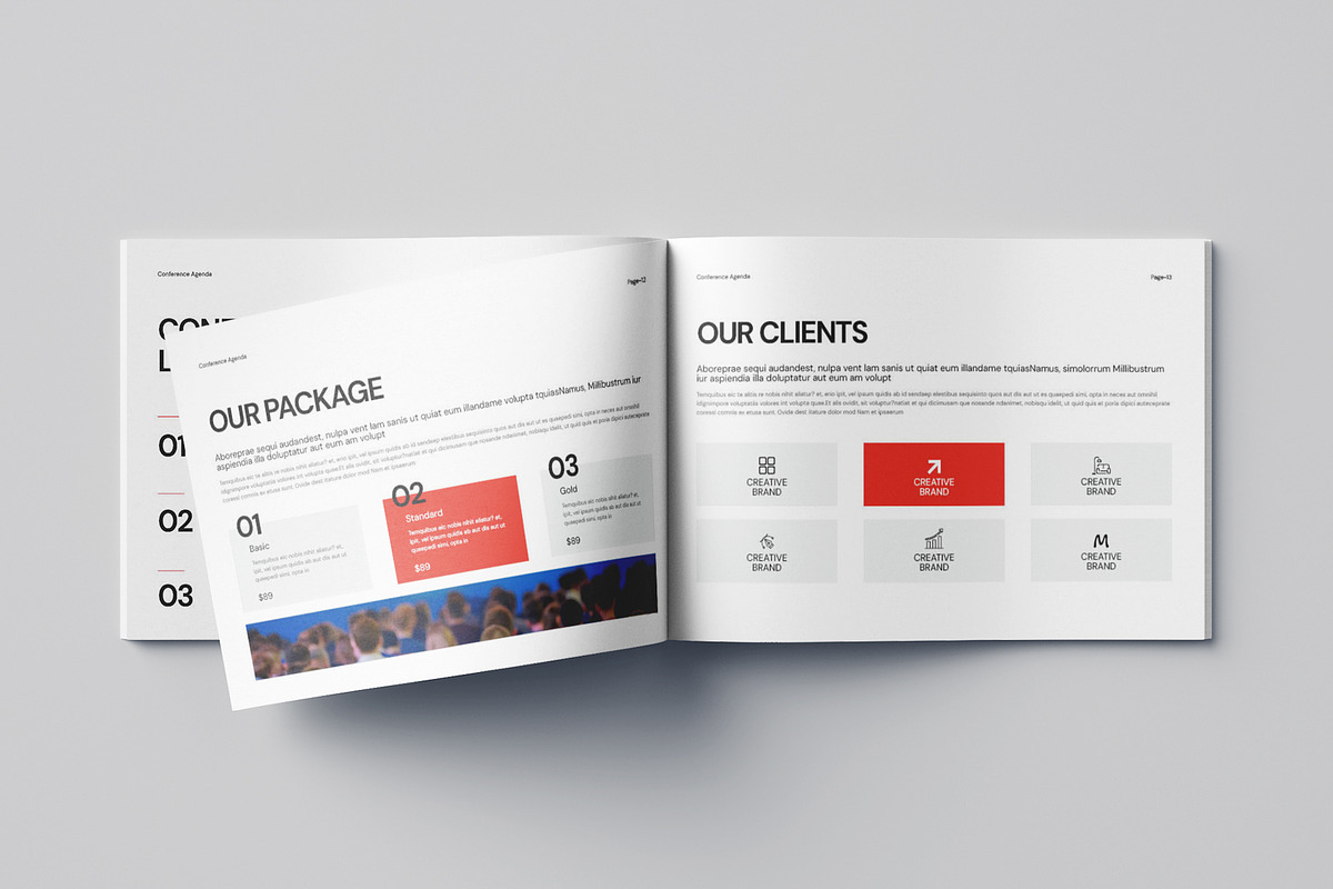 Conference Agenda Landscape Template, a Brochure Template by Pixelpick (Photo 7 of 9)