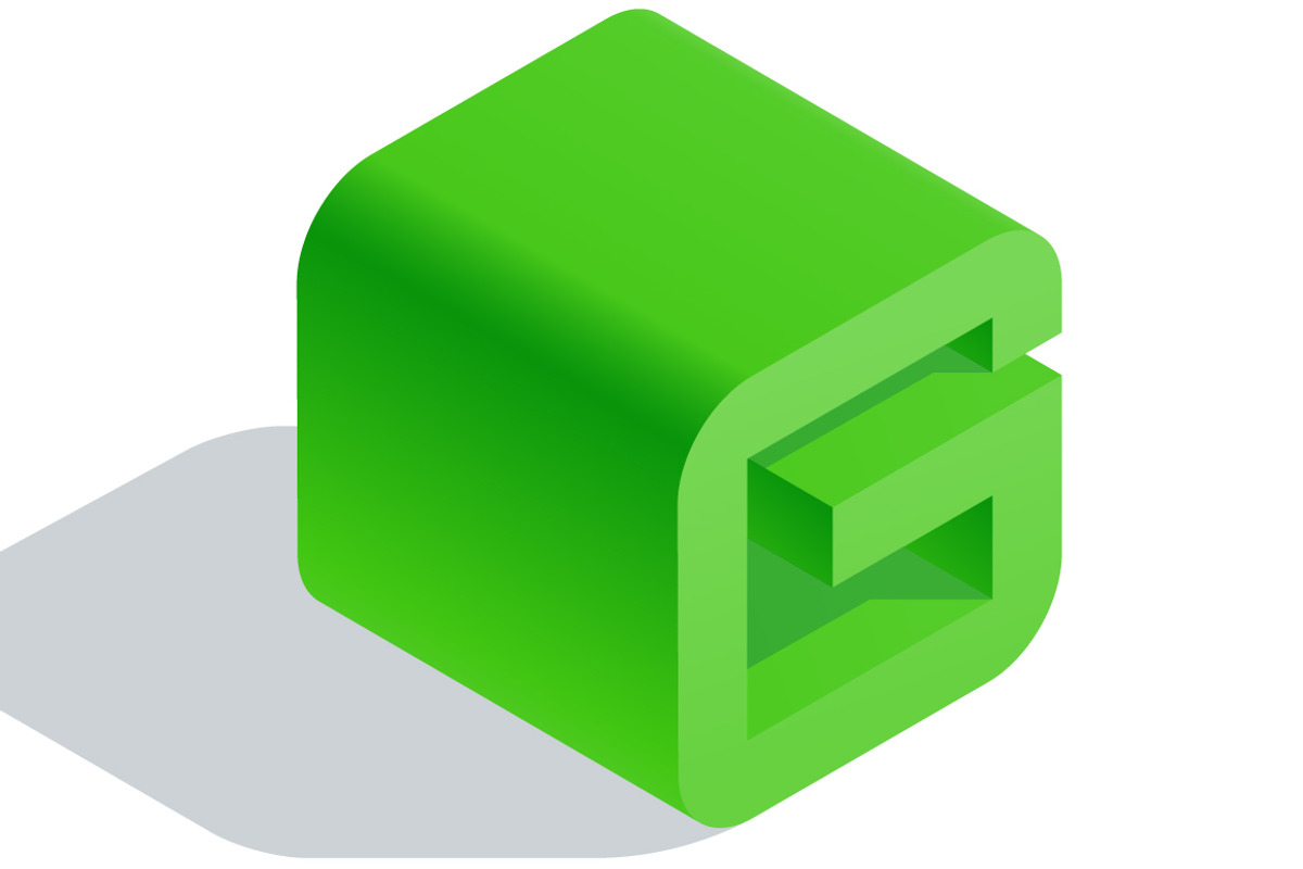 Vector 3D isometric green letters preview 3