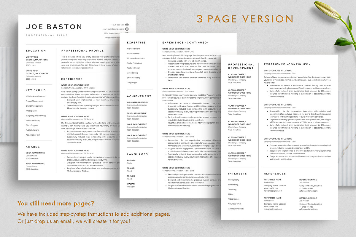 Professional Resume Template, a Resume Template by TheStandOutResume (Photo 4 of 10)