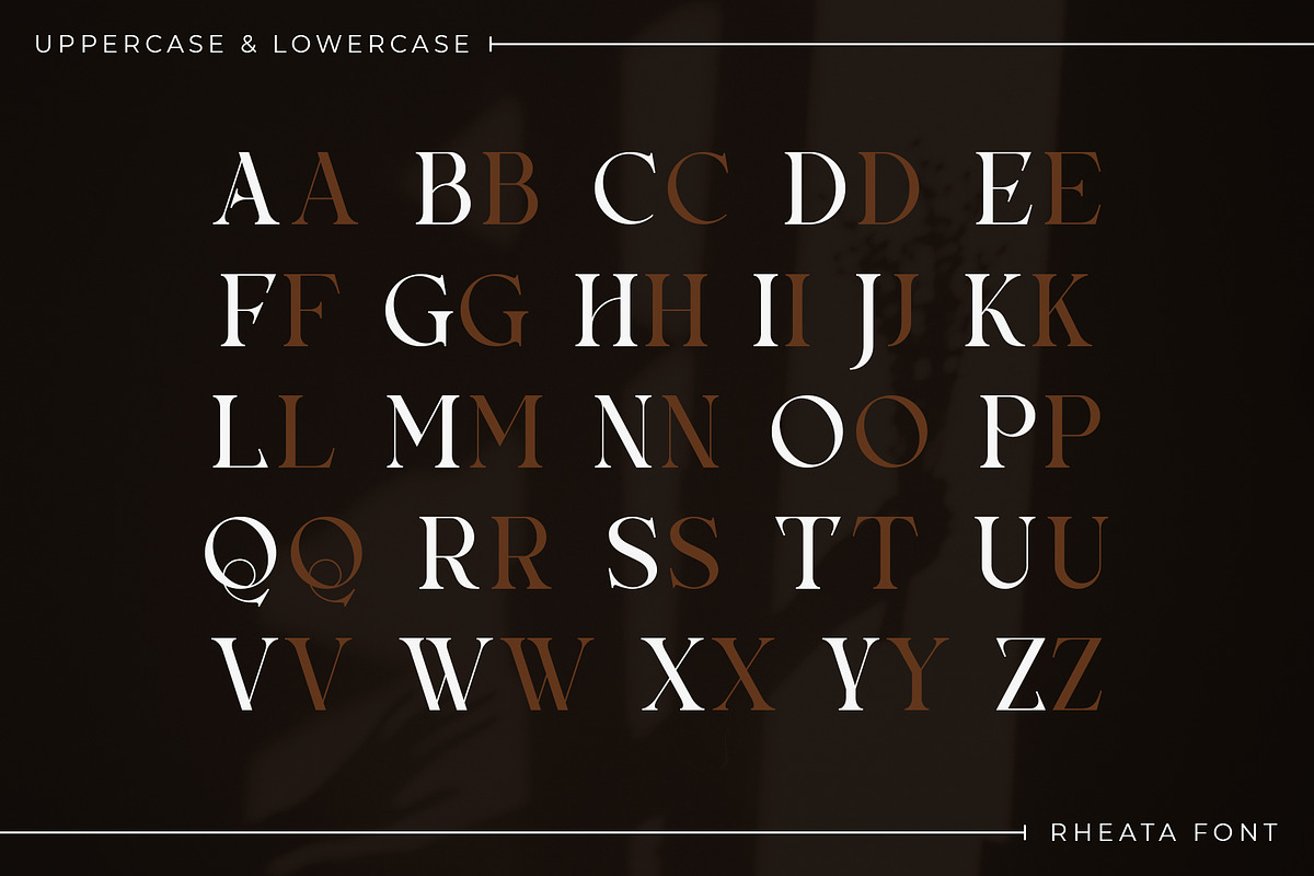 Rheata - Unique Serif Font, a Serif Font by Idea Studio (Photo 10 of 11)