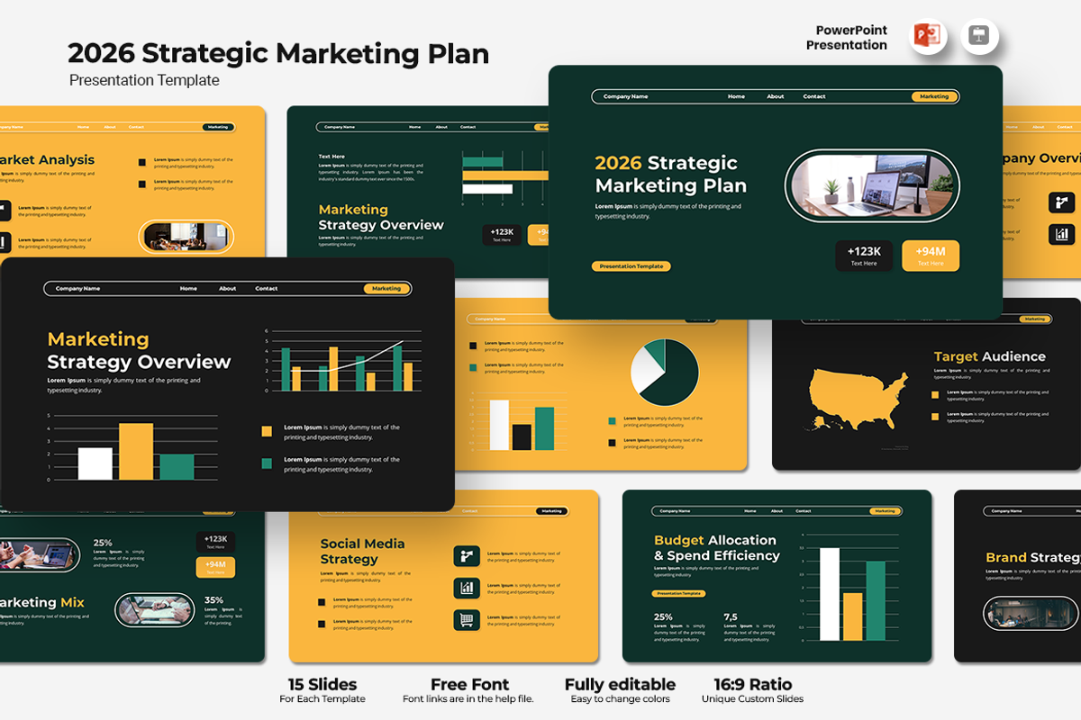 2026 Strategic Marketing PowerPoint, a Presentation Template by QR Design Studio (Photo 1 of 3)