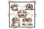 Whimsical Easter Egg Basket Clipart, an Illustration by CraftCrateShop (Thumbnail 6 of 6)