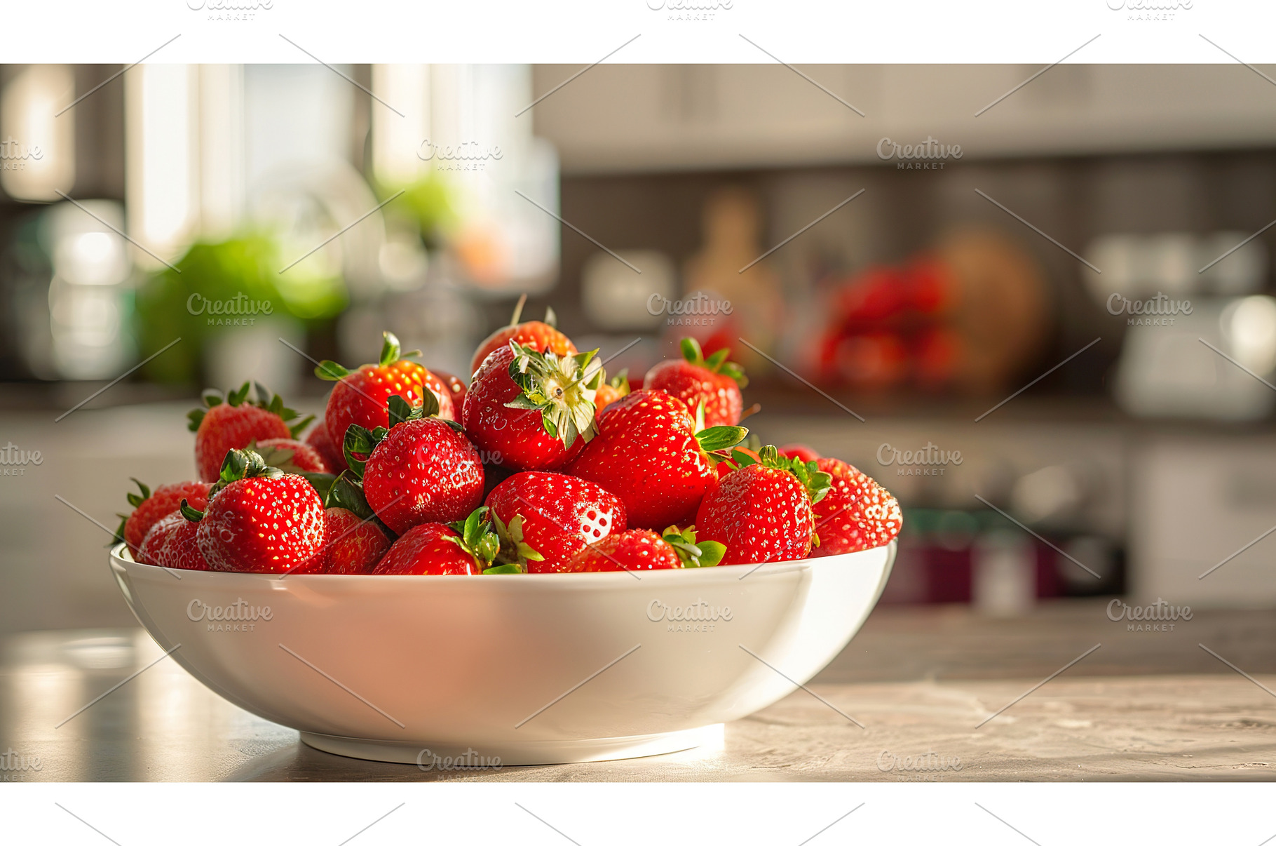 Fresh Strawberries overflowing White, a Food & Drink Photo by Lermont51