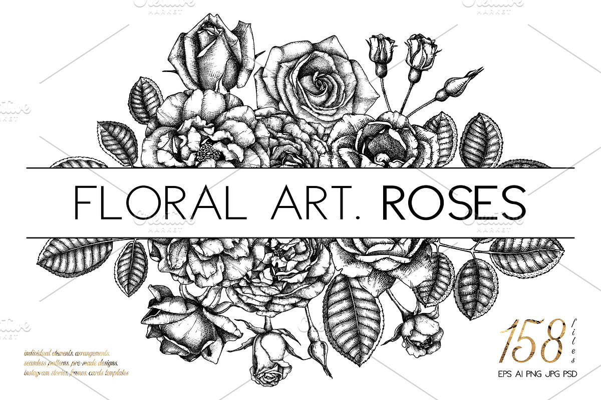 Hand-Drawn Roses Collection
