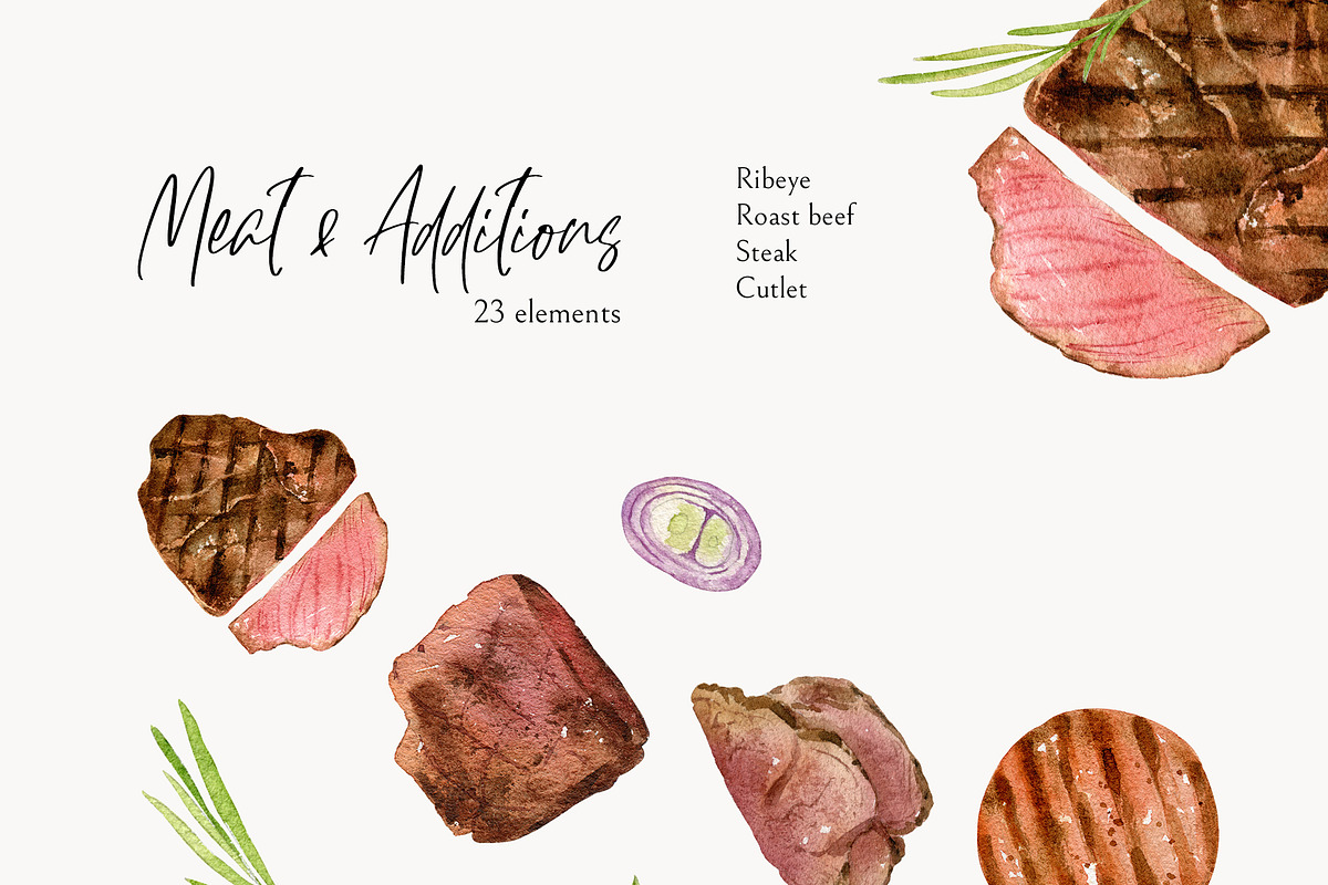 Watercolor Food BUNDLE, a Food Illustration by NiKO (Photo 8 of 25)